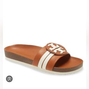 Tory Burch Leigh Logo Slide Sandals size 8